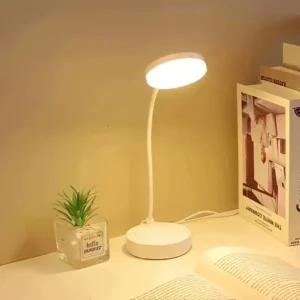 Flexible LED Desk Lamp with 3-Level Dimmer, USB Powered, Warm, White Light, Perfect for Home, Office, Reading, Study